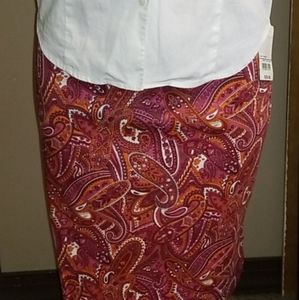 Multi-Paisley Pink & Orange Skirt